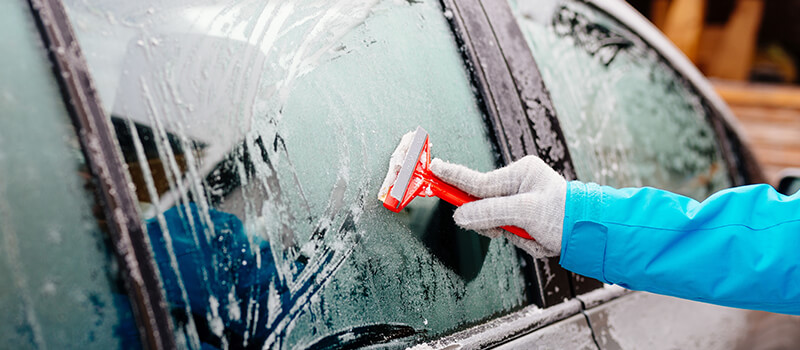 scraping ice off car