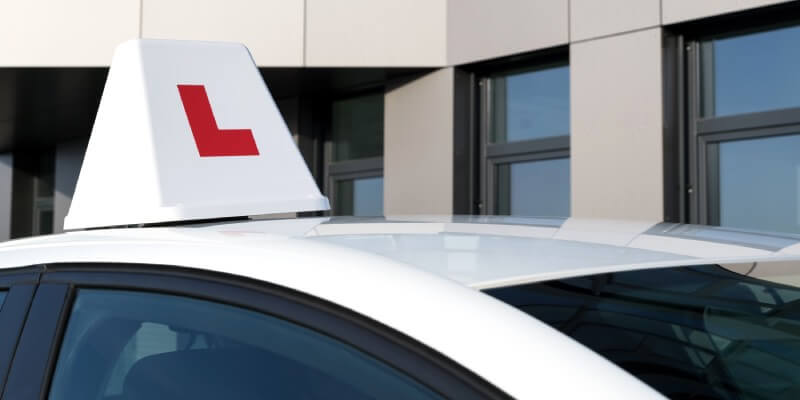 Learner roof box on top of car